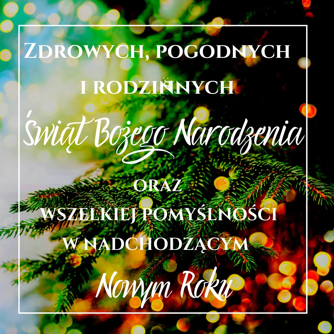 Zdrowych, pogodnych i rodzinnych Świąt Bożego Narodzenia oraz wszelkiej pomyślności w Nowym Roku!