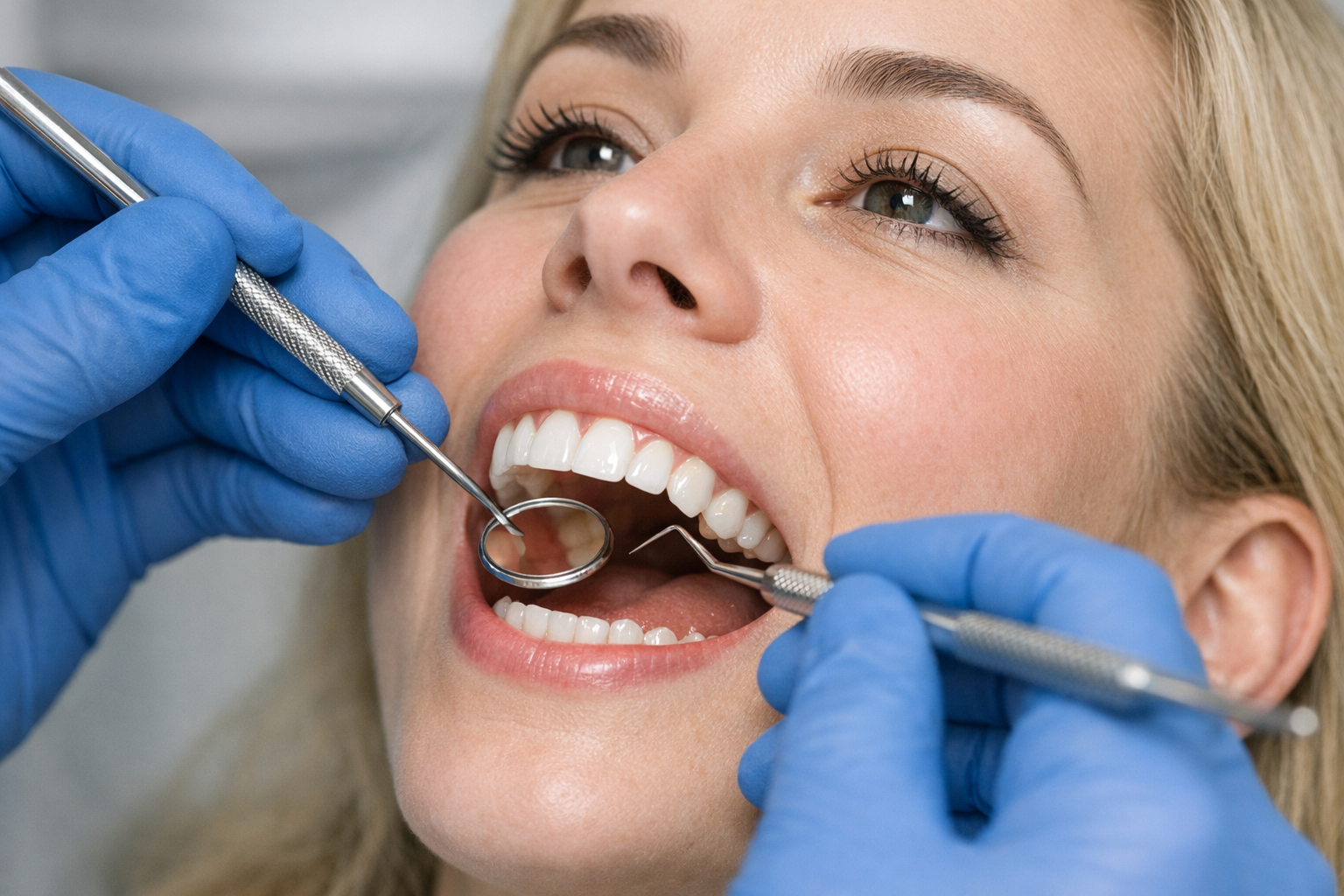 Dental check-up with modern instruments